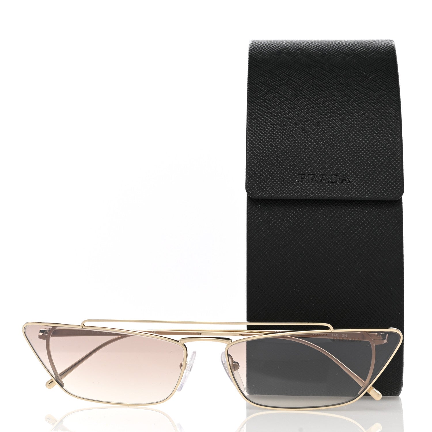 Prada Metal Cat Eye Sunglasses SPR 64U Gold 7 of 7