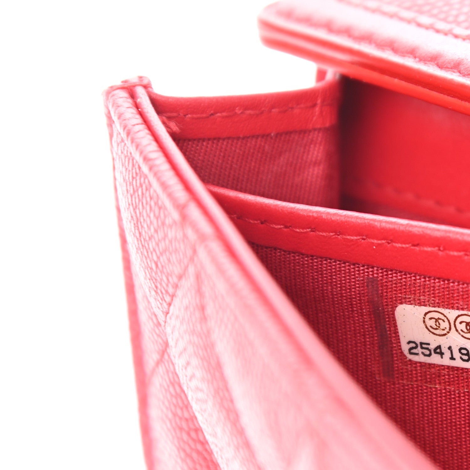 Chanel Caviar Quilted Large Filigree Gusset Flap Wallet Red 8 of 9