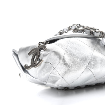 Chanel Metallic Calfskin Quilted Baluchon Silver 10 of 12