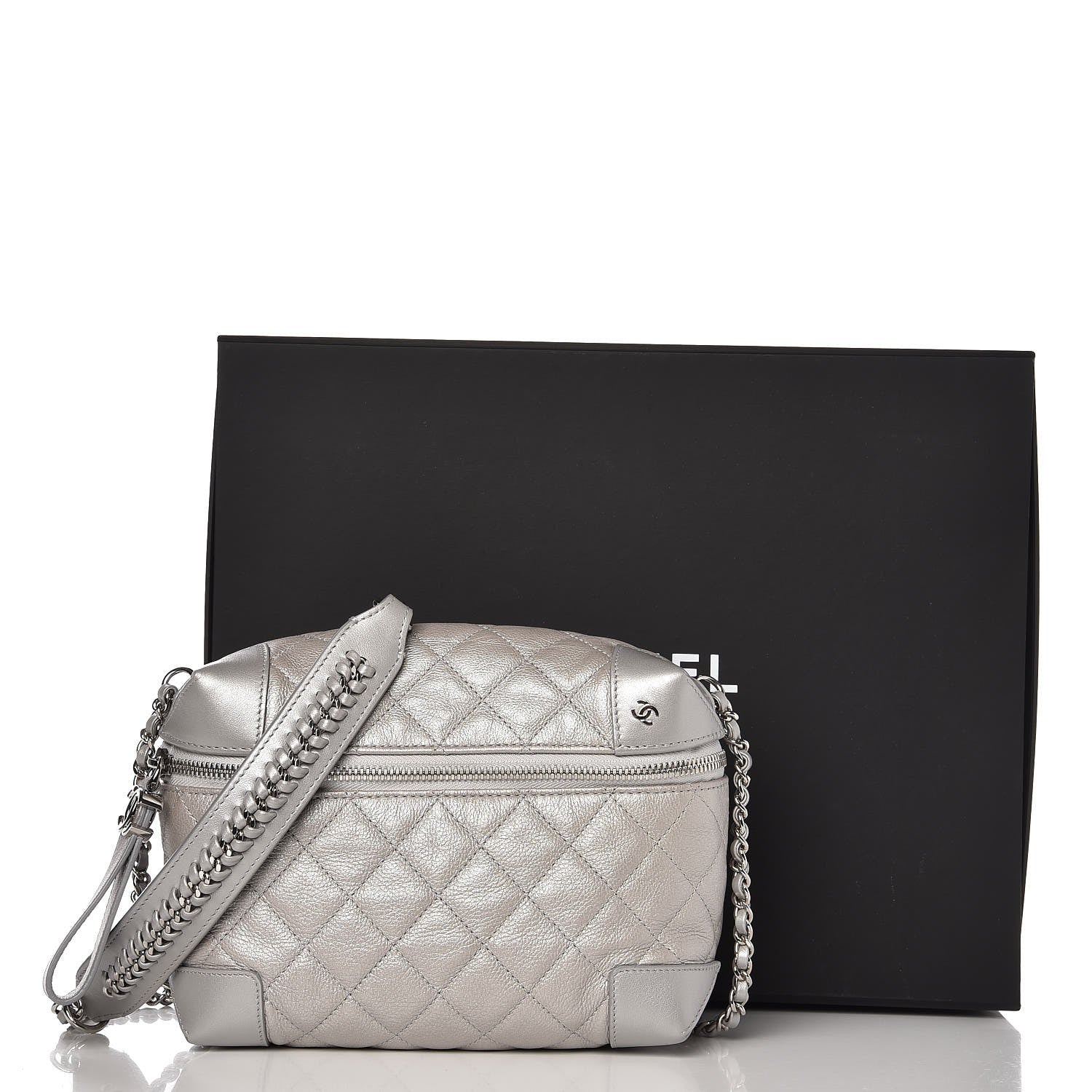 Chanel Metallic Calfskin Camera Case Silver 8 of 8