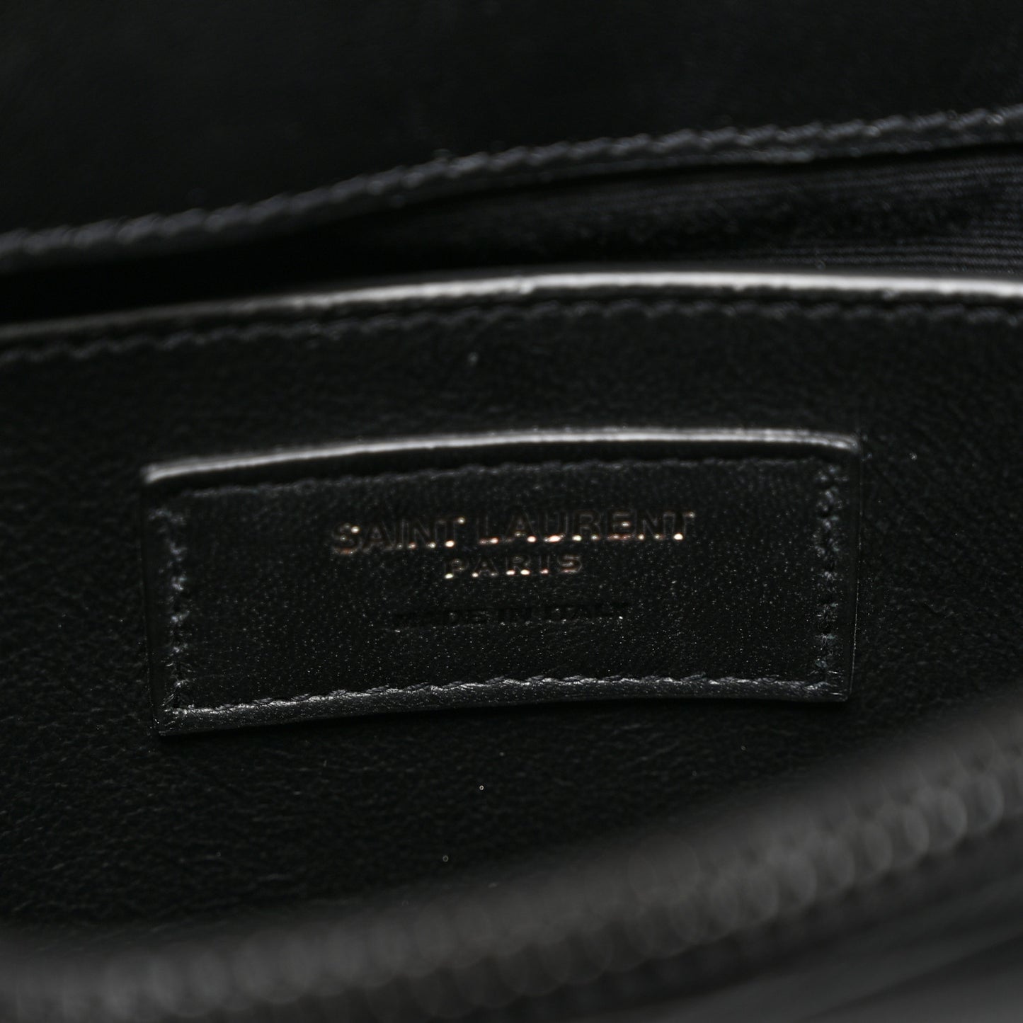 Calfskin Y Quilted Monogram Monochrome Small Loulou Chain Satchel Black