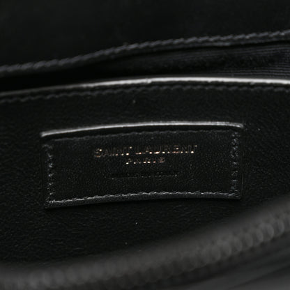 Saint Laurent Calfskin Y Quilted Monogram Monochrome Small Loulou Chain Satchel Black 7 of 11