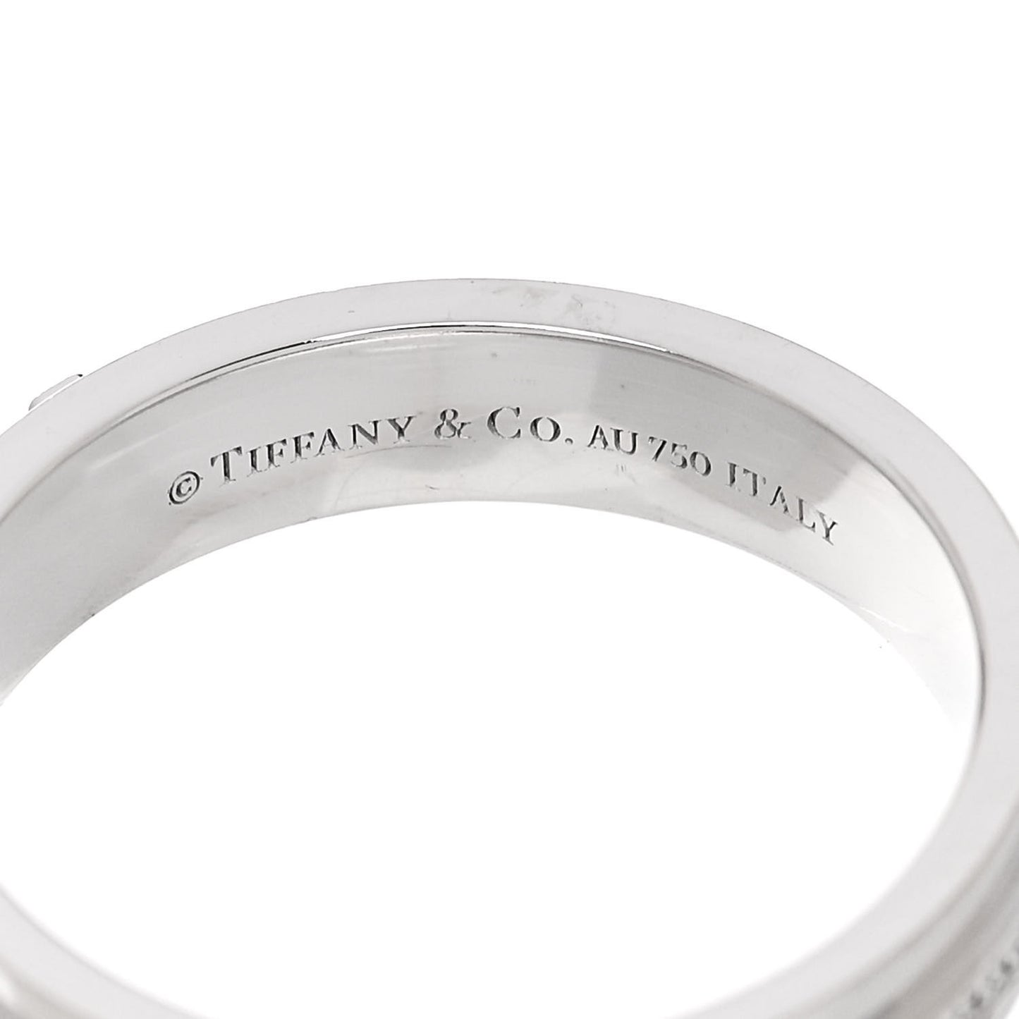 18K White Gold Diamond Narrow T Two Ring 56 7.5