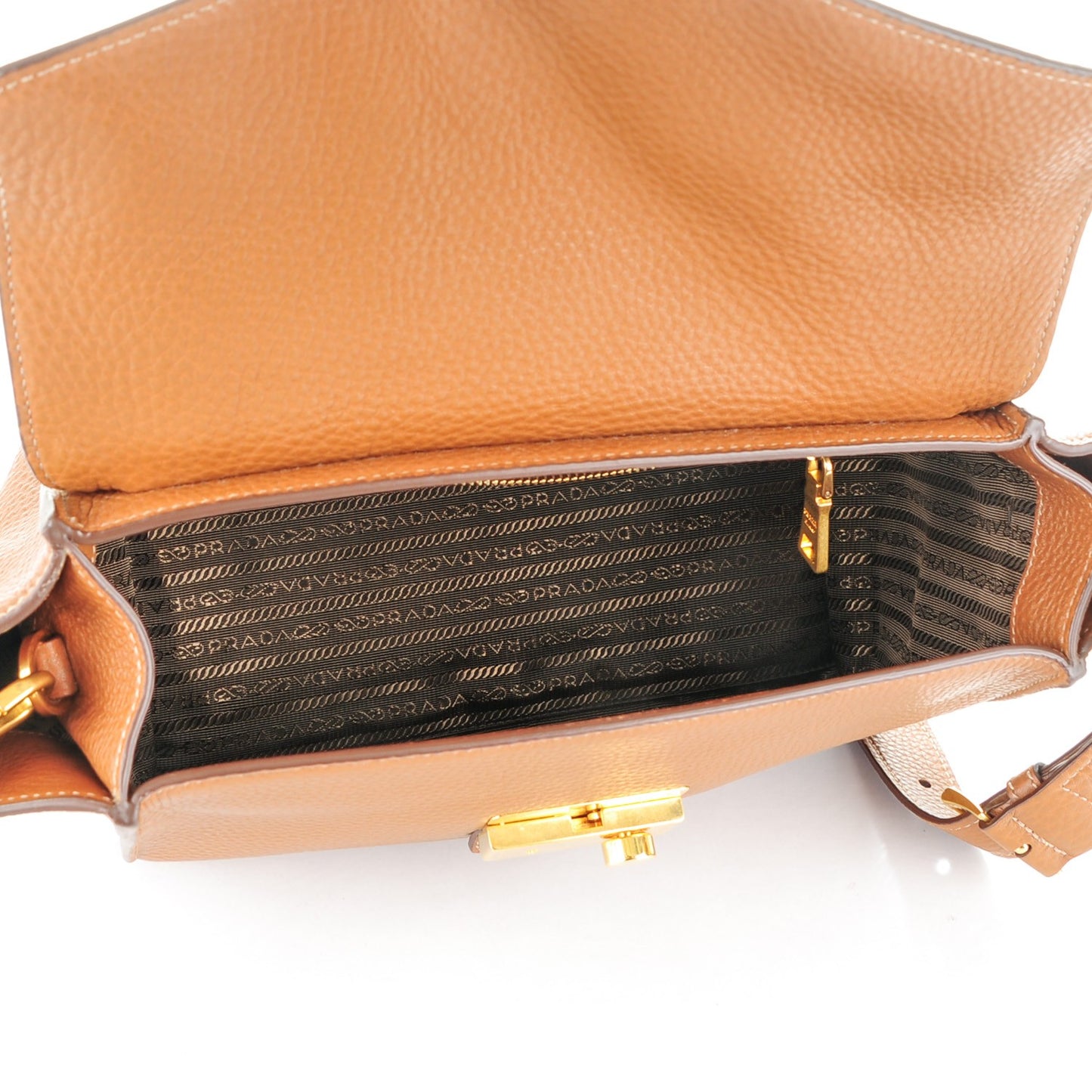 Vitello Daino Sound Twin Pocket Satchel Brandy