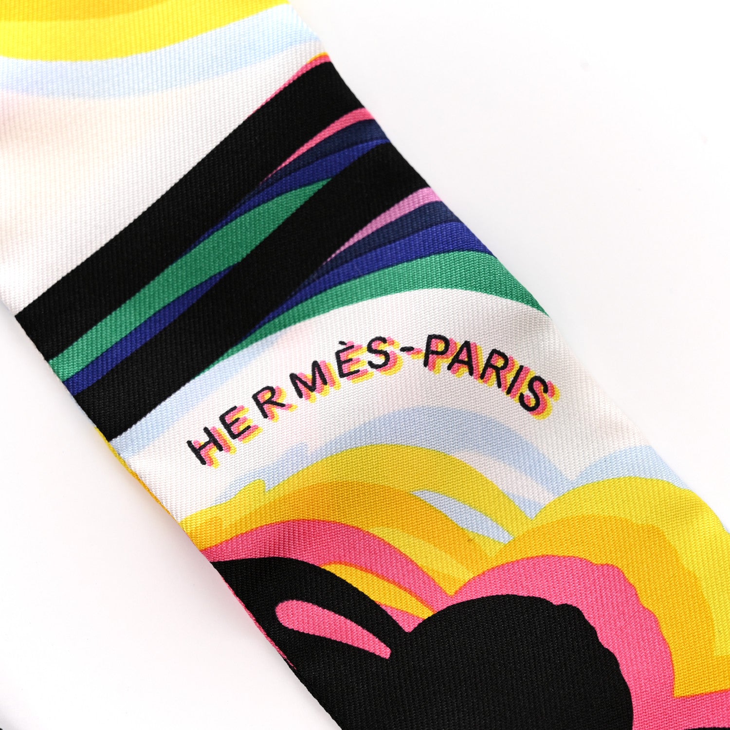 Hermes Silk Brides De Gala Shadow Twilly Black Jaune Multicolor 2 of 4