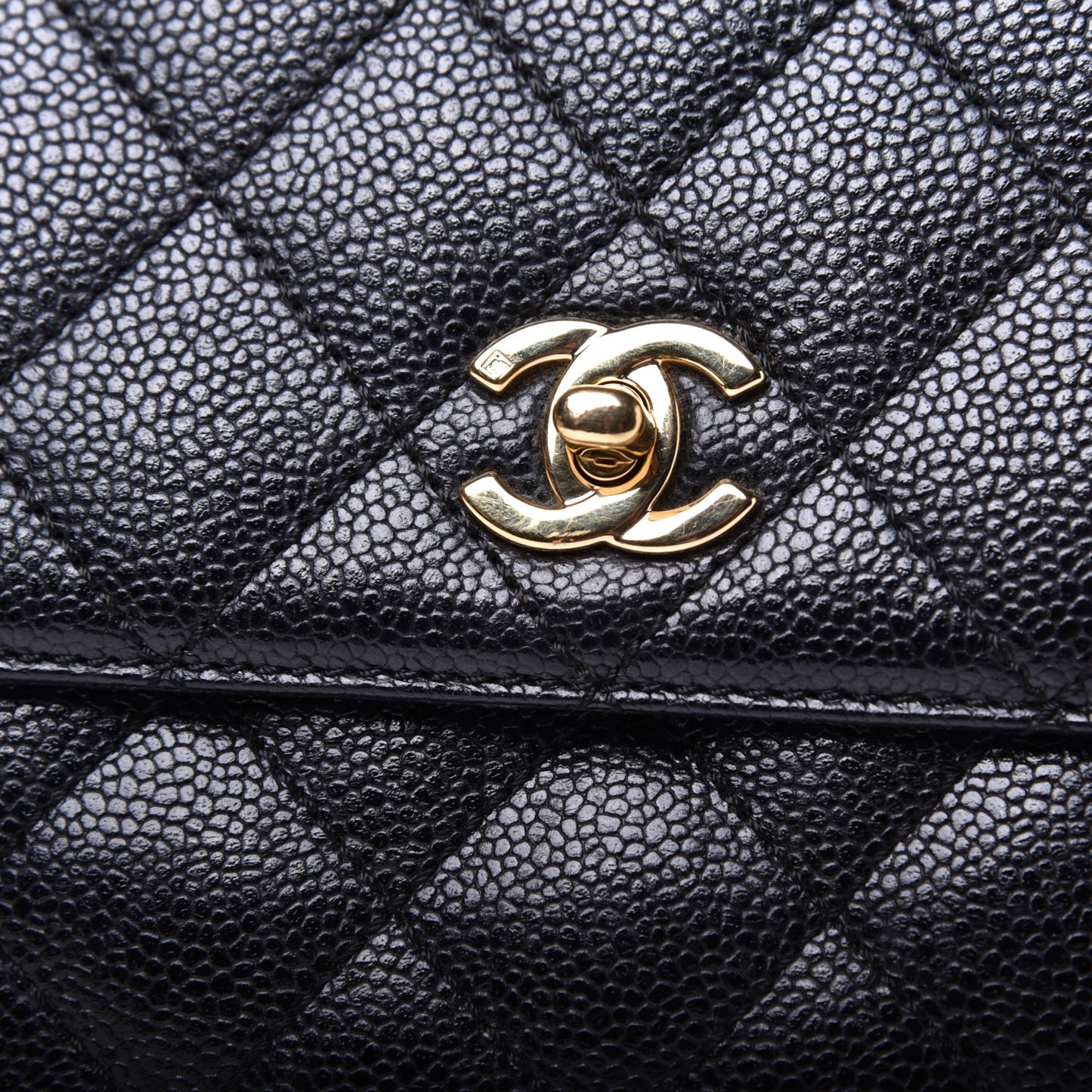 Caviar Quilted Jumbo Kelly Flap Black