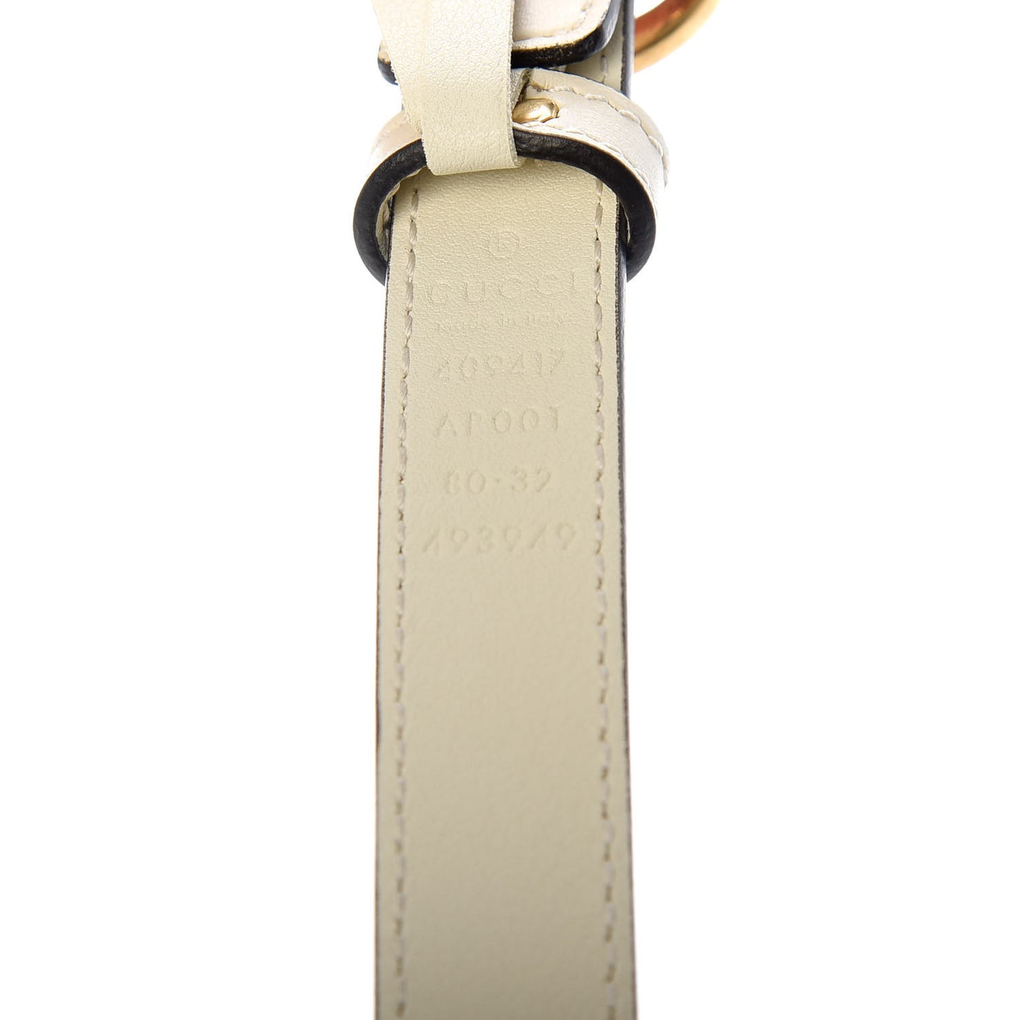 Calfskin Double G 20mm Belt 80 32 Mystic White