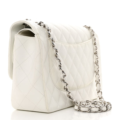 Chanel Caviar Quilted Jumbo Double Flap White 3 of 15