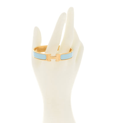 Hermes Enamel Narrow Clic Clac H Bracelet GM Bleu Glacier 2 of 5