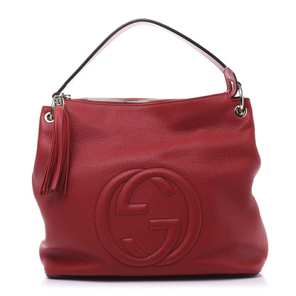 Gucci Pebbled Calfskin Large Soho Hobo Tabasco Red 1 of 11