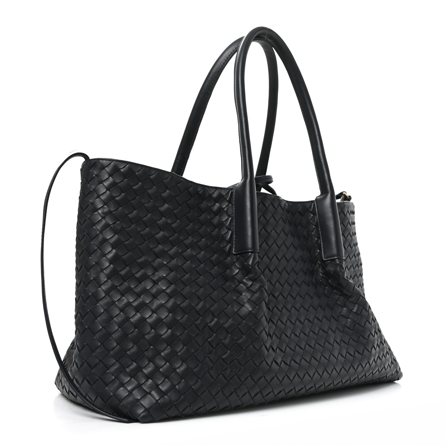 Bottega Veneta Calfskin Intrecciato Large Pinacoteca Reversible Tote Midnight Basalt Nocturnal Mud 4 of 10