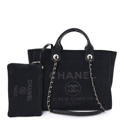 Chanel Mixed Fibers Calfskin Small Deauville Tote Black 3 of 11