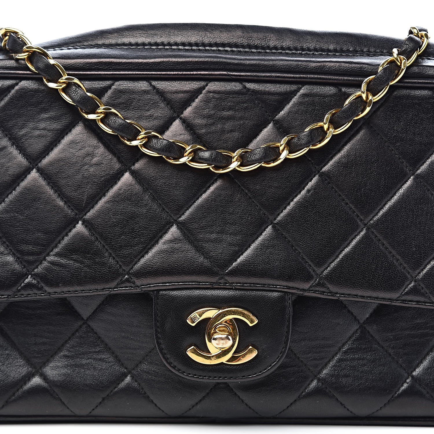 Chanel Lambskin Quilted Camera Case Black 11 of 11