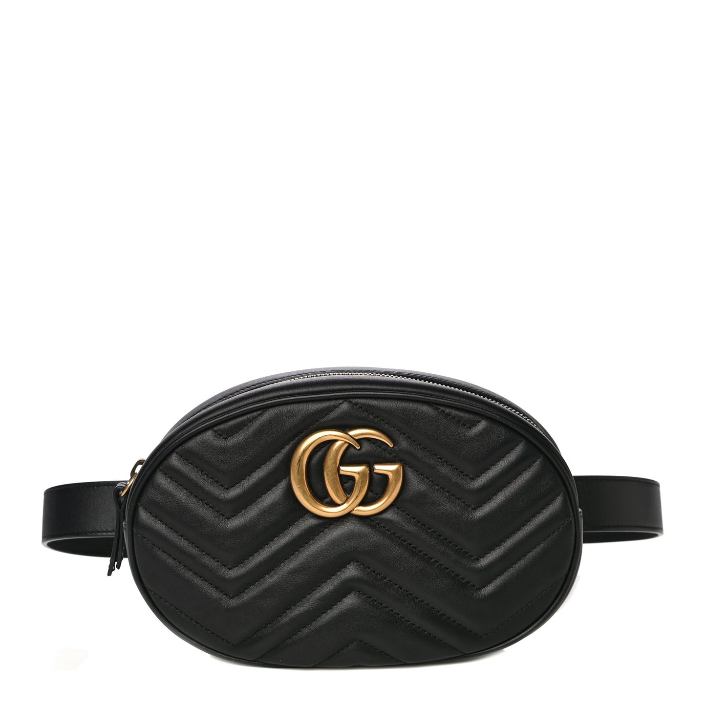 Calfskin Matelasse GG Marmont Belt Bag 75 30 Black