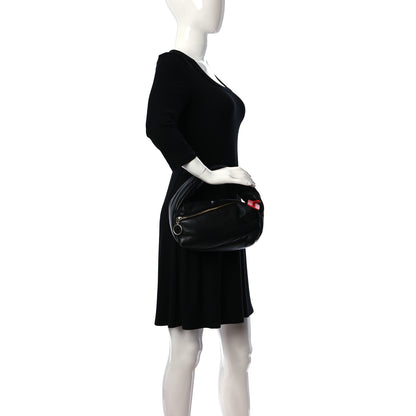 Off-White Calfskin Puffy Pump Pouch Crossbody Bag Black 2 of 10