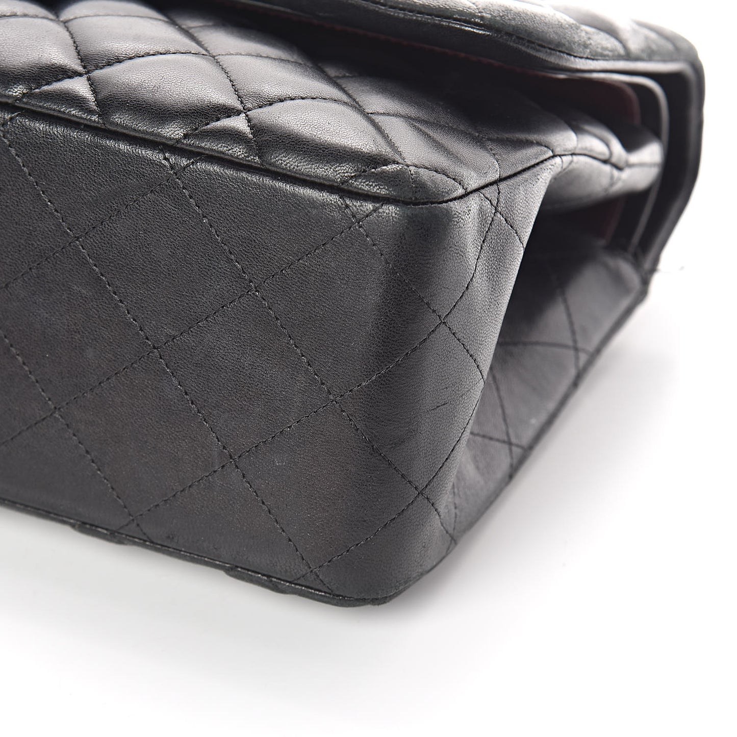 Lambskin Quilted Jumbo Double Flap Black