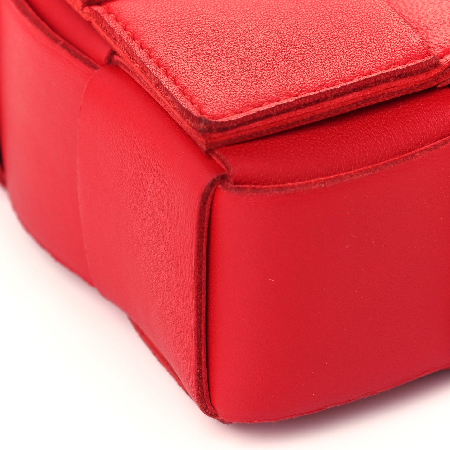 Lambskin Maxi Intrecciato Cassette Crossbody Bag Bright Red
