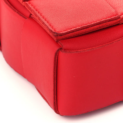 Bottega Veneta Lambskin Maxi Intrecciato Cassette Crossbody Bag Bright Red 10 of 11