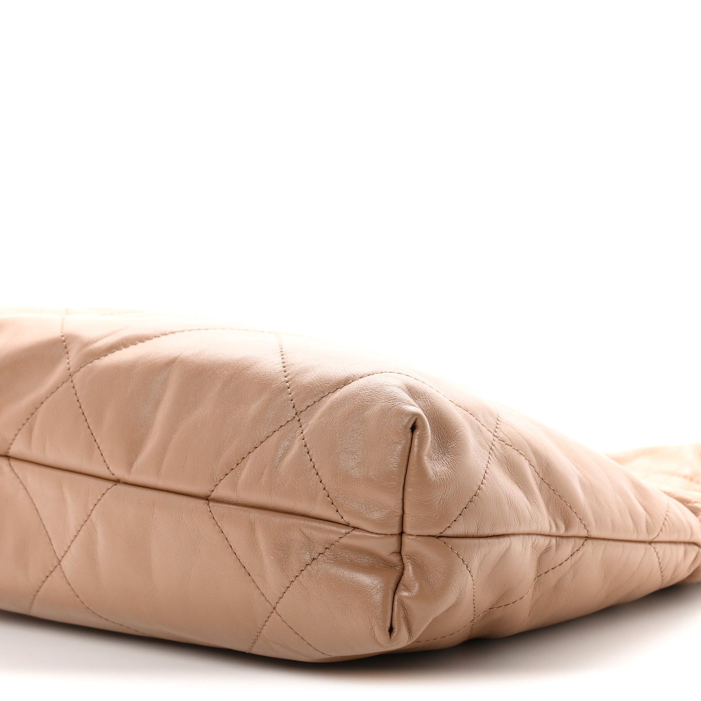 Shiny Calfskin Quilted Small Chanel 22 Beige