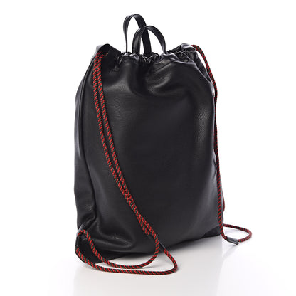 Gucci Calfskin Logo Drawstring Backpack Black 4 of 11