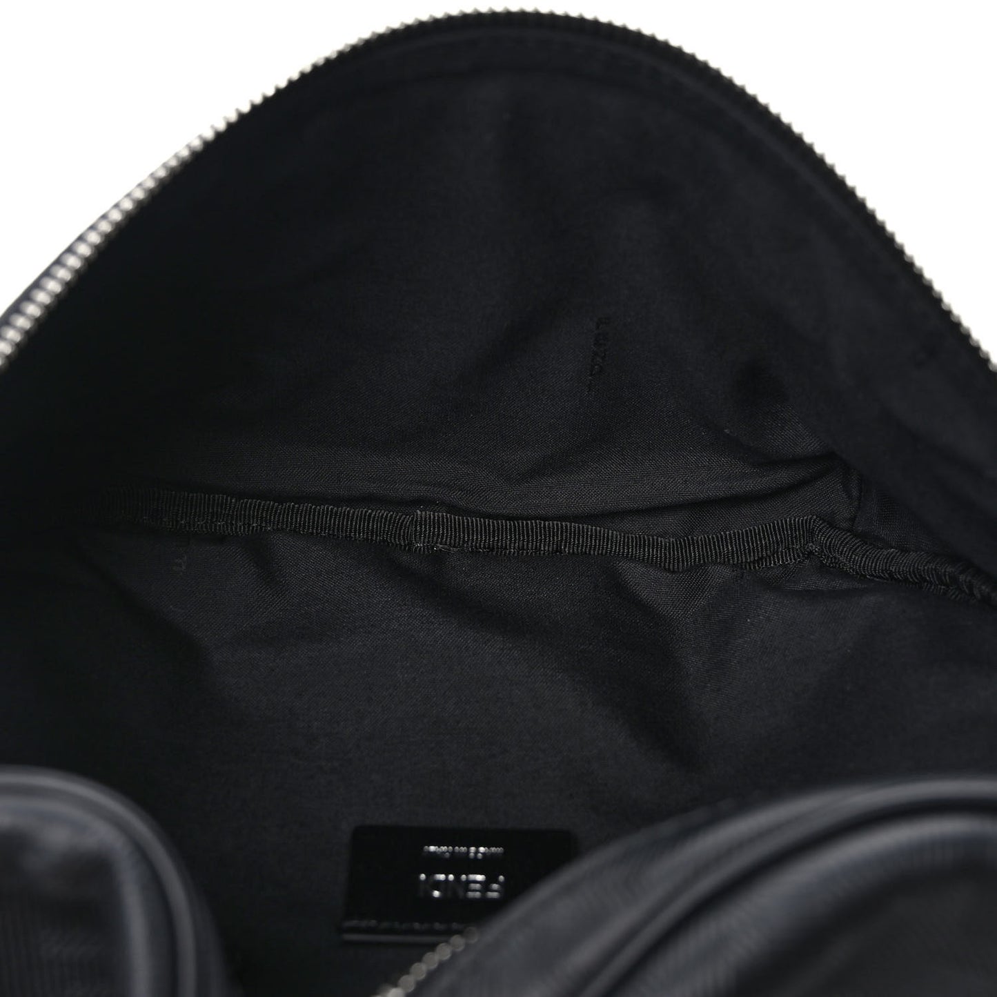 Vitello Grace King FF Lines Embossed Diagonal Belt Bag Black