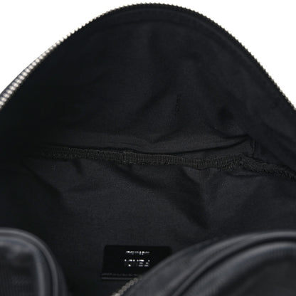 Fendi Vitello Grace King FF Lines Embossed Diagonal Belt Bag Black 5 of 8