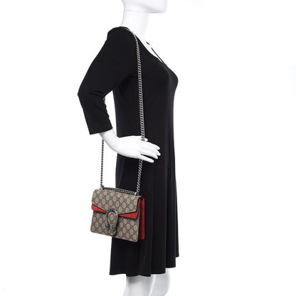 Gucci GG Supreme Monogram Mini Dionysus Shoulder Bag Hibiscus Red 2 of 9