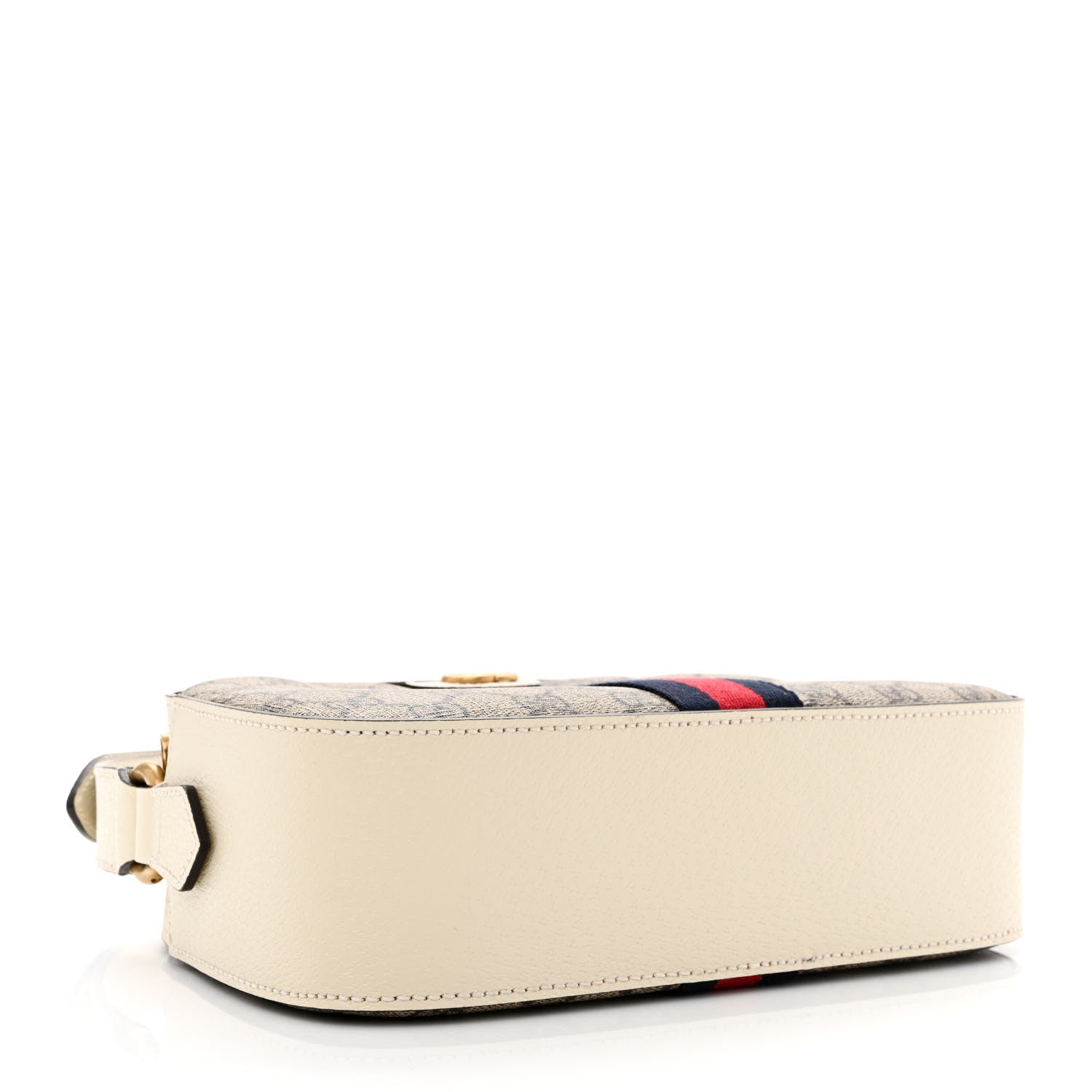 Gucci GG Supreme Monogram Textured Calfskin Web Small Ophidia Camera Bag Beige Ebony Mystic White 4 of 11