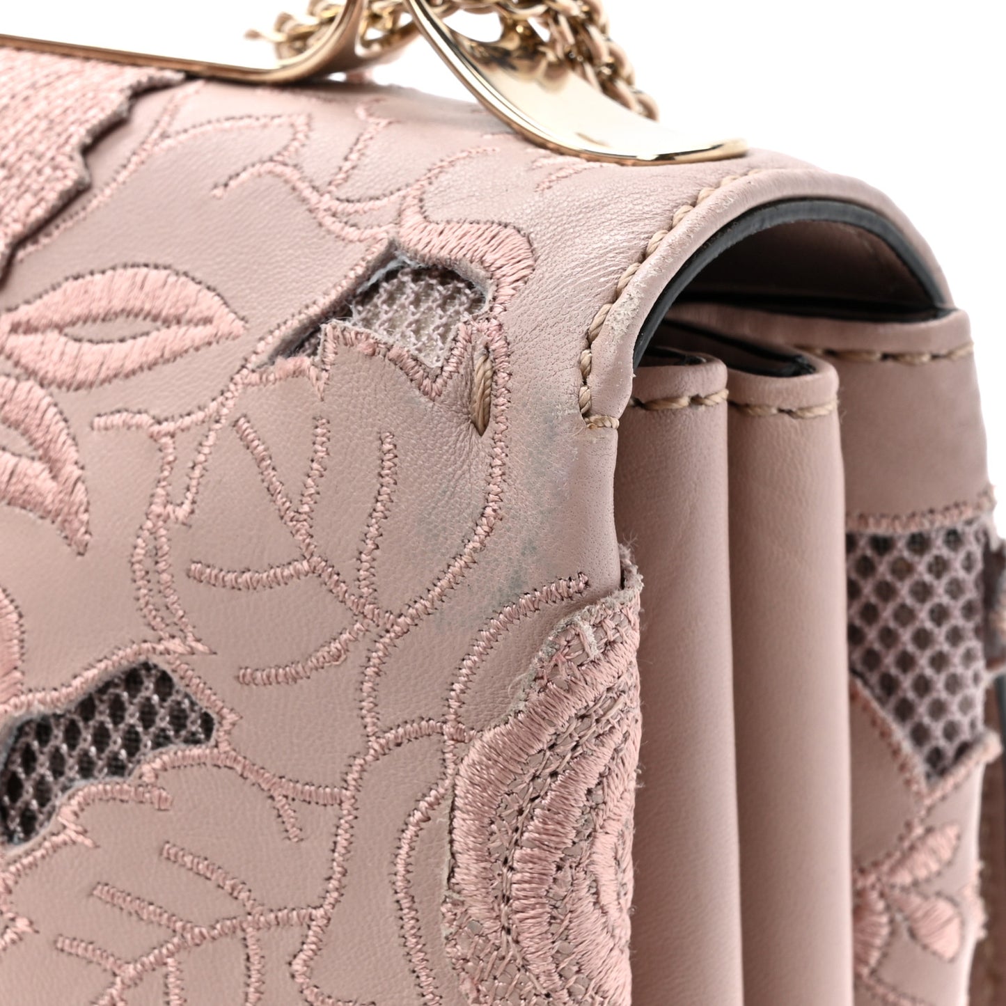 Nappa Lace Large Girello Flap Blush