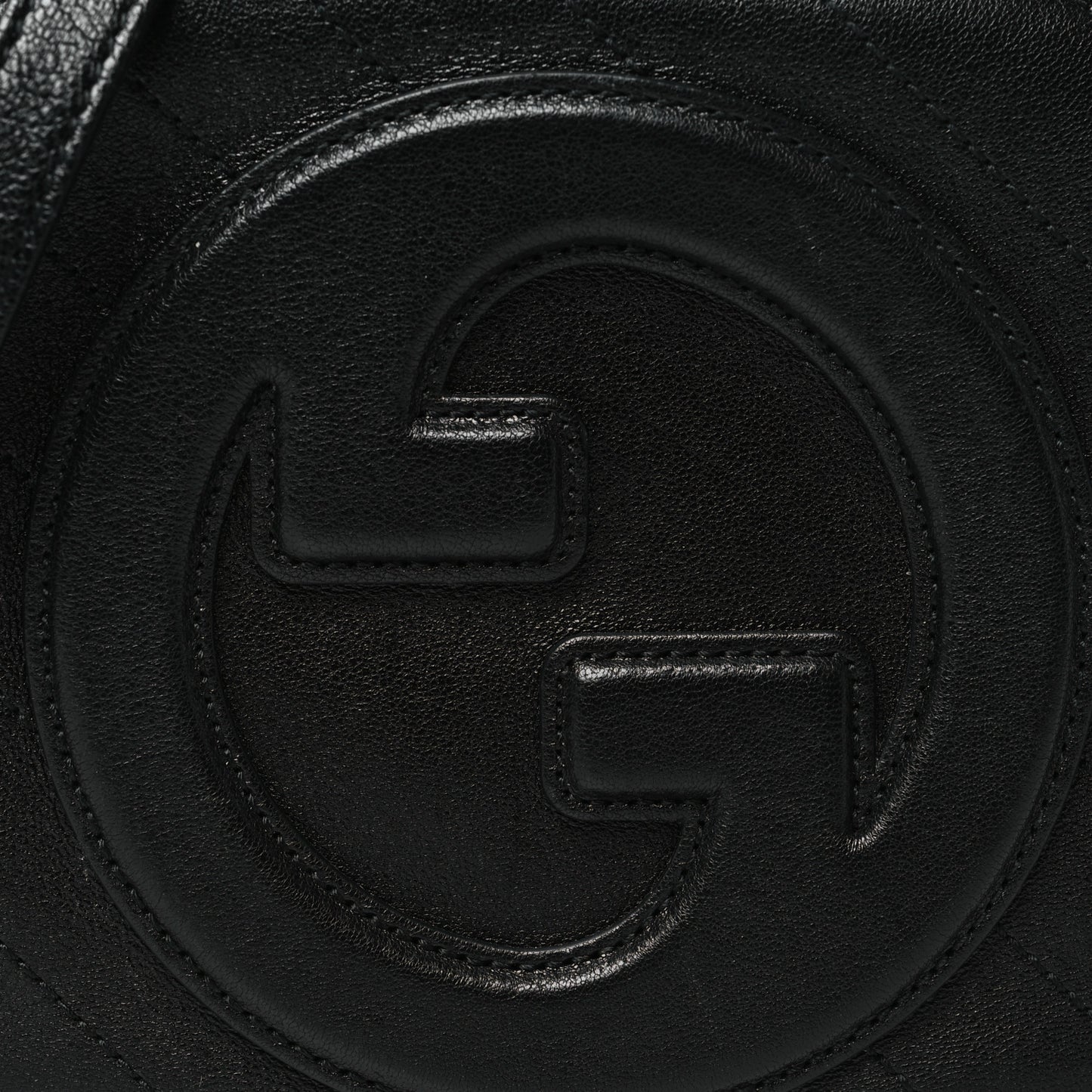 Sakai Be Green Calfskin Diagonal Stitched Blondie Top Handle Bag Black