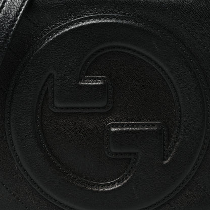 Gucci Sakai Be Green Calfskin Diagonal Stitched Blondie Top Handle Bag Black 8 of 11