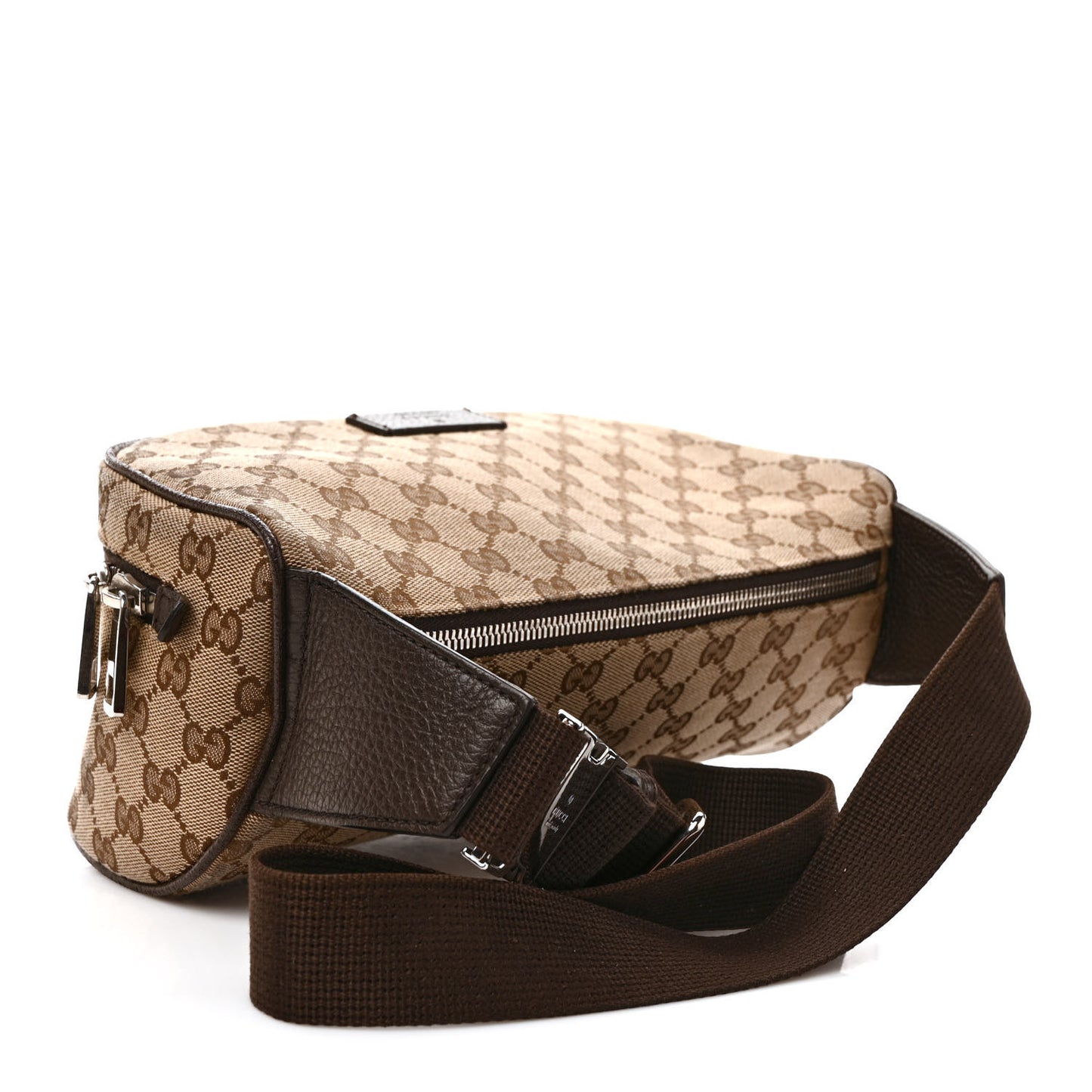 Monogram Dollar Calfskin Waist Pouch Beige Ebony Testa di Moro Marrone Scuro