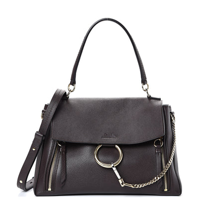 Chloe Calfskin Medium Faye Day Shoulder Bag Carbon Brown 1 of 15
