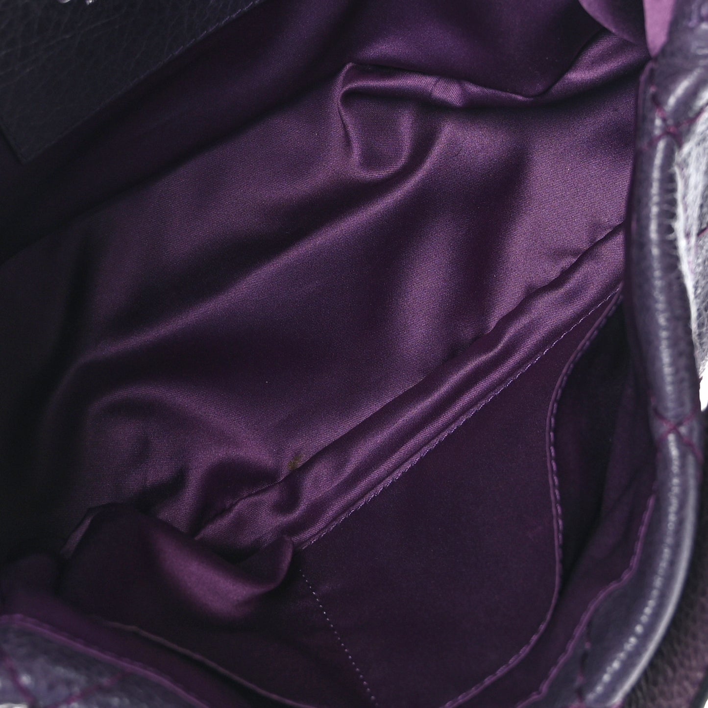 Glazed Calfskin Stitched On The Road Flap Purple