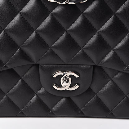 Chanel Lambskin Quilted Jumbo Single Flap Black 10 of 11