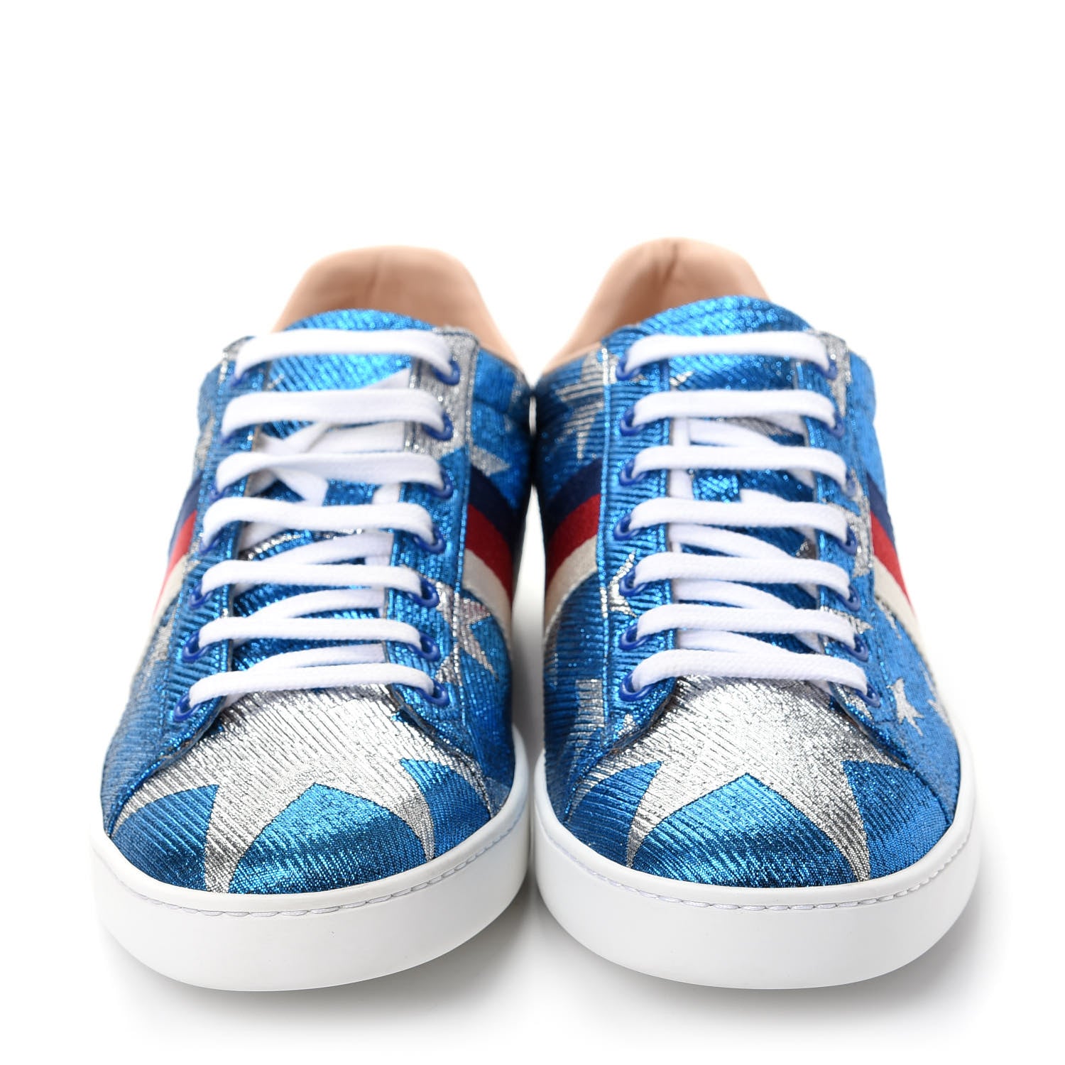 Gucci Lurex Starry Sky Sylvie Web New Ace Sneakers 40.5 Bluette Silver 2 of 11