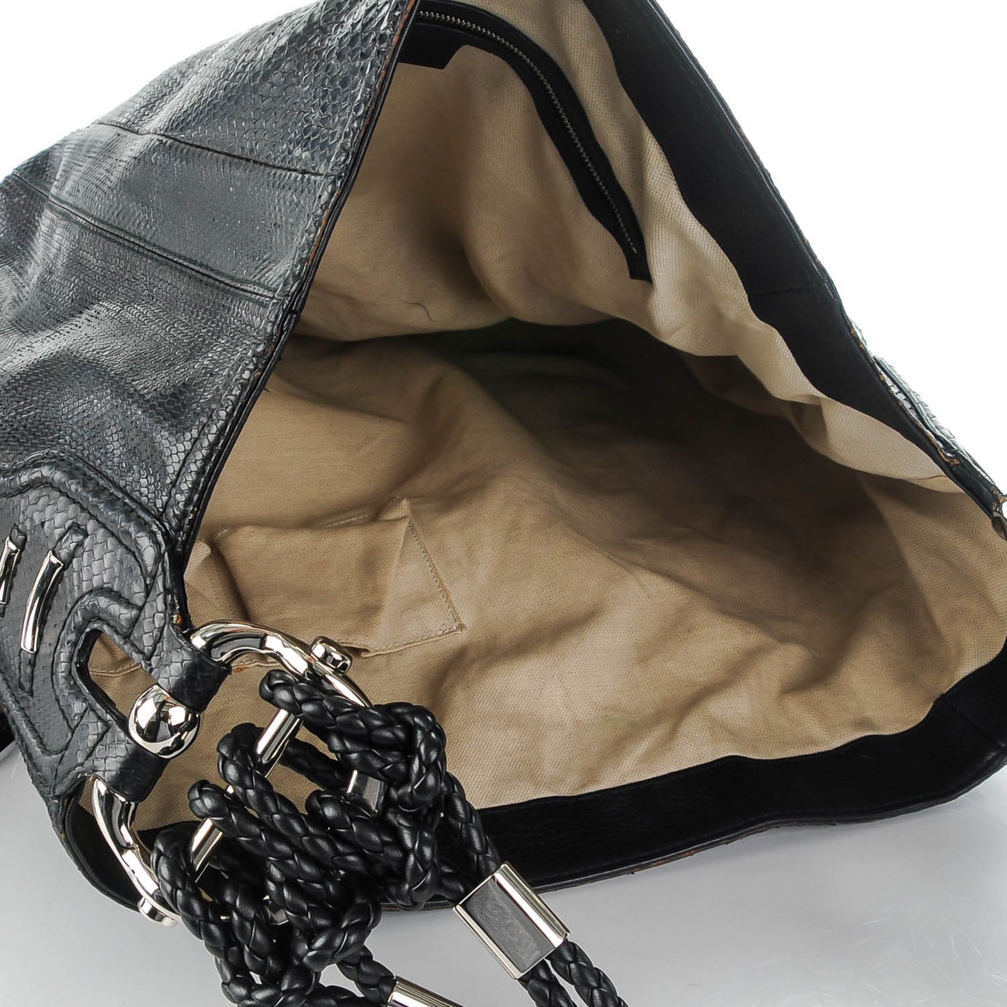 Python Techno Horsebit Large Hobo Black