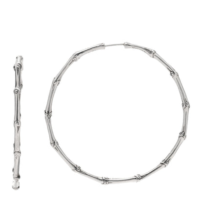 John Hardy Sterling Silver 57mm Bamboo Hoop Earrings 1 of 3