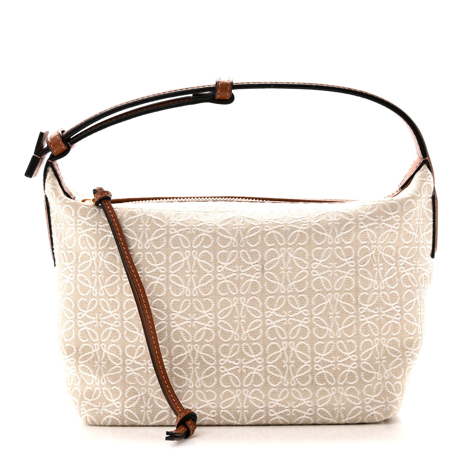 Loewe Jacquard Anagram Calfskin Small Cubi Bag Ecru Tan 1 of 9
