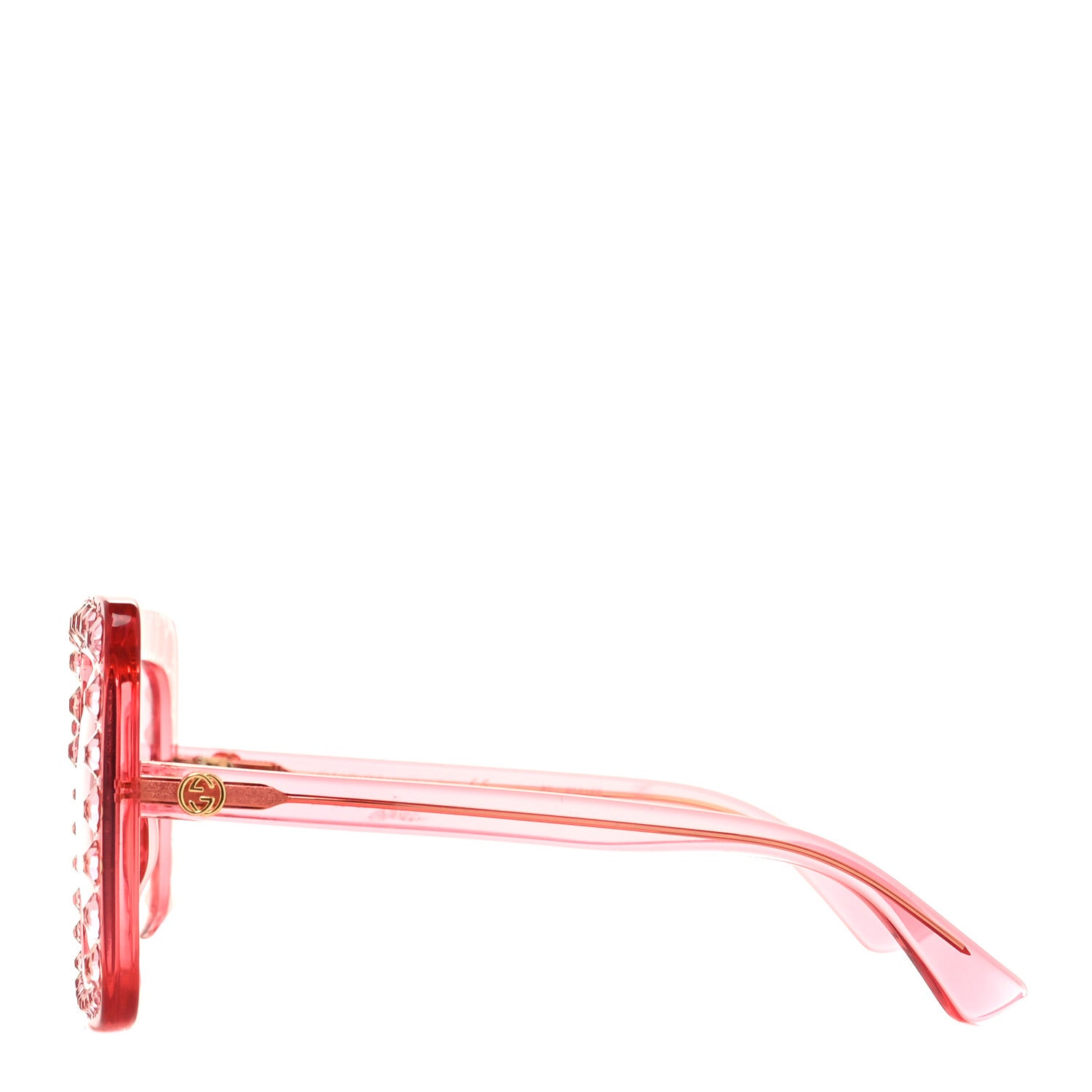 Gucci Acetate Crystal Oversize Sunglasses GG0148S Pink 3 of 8