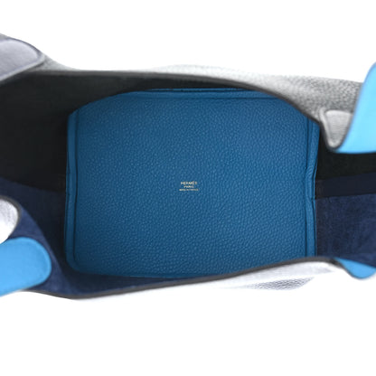 Hermes Taurillon Clemence Casaque Picotin Lock 22 MM Bleu Nuit Black Blue Frida 5 of 11