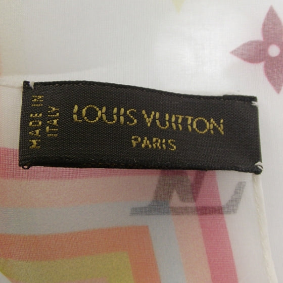 Louis Vuitton Monogram Multicolor Monogram Silk Scarf White 5 of 6