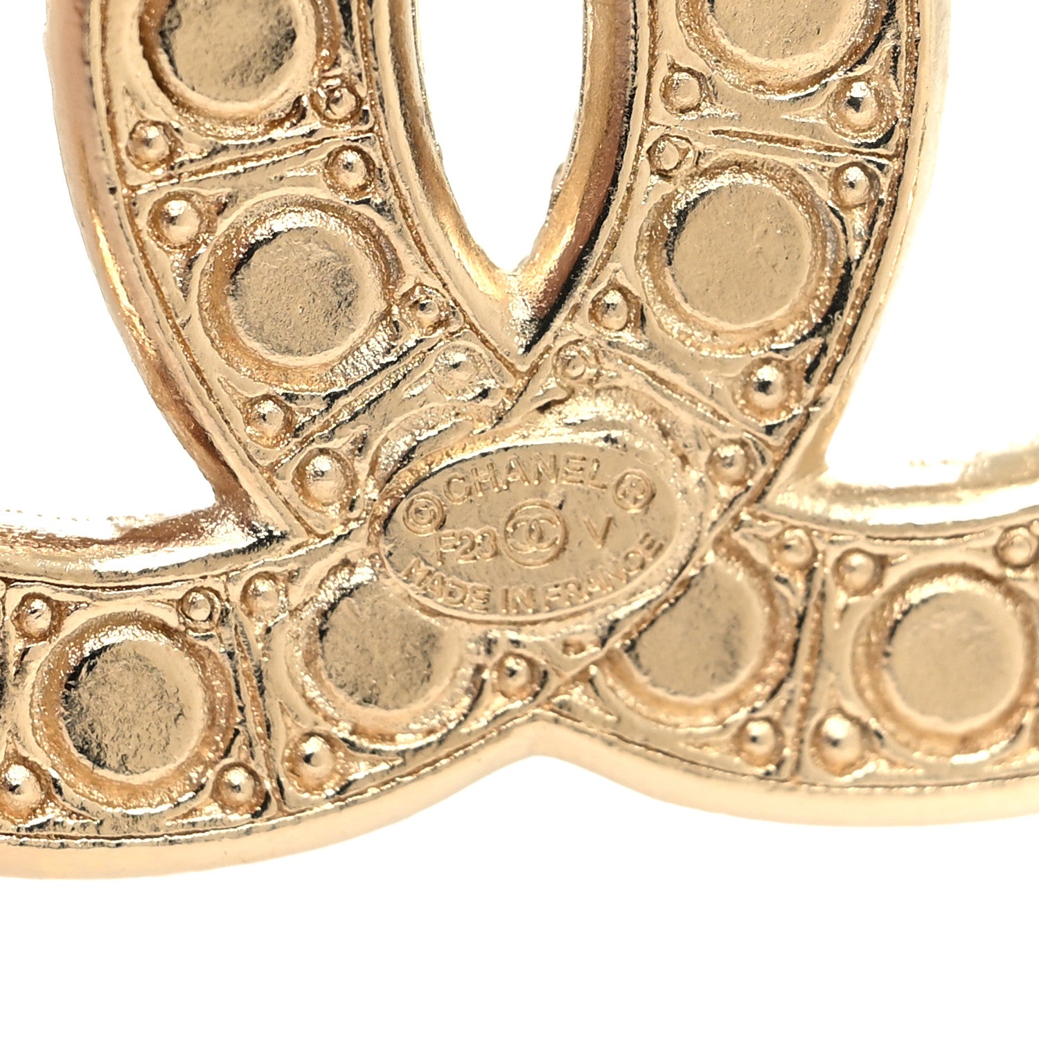 Chanel Metal Crystal Graduated Pearl CC Brooch Gold 3 of 3