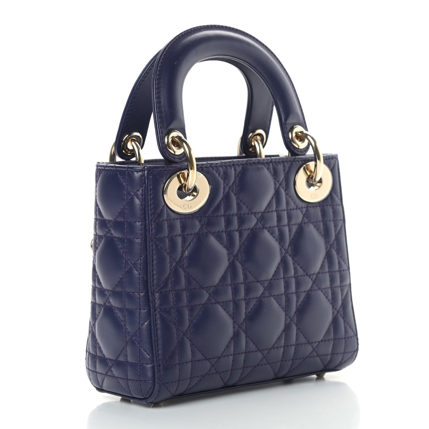 Lambskin Cannage Mini Lady Dior Navy Blue