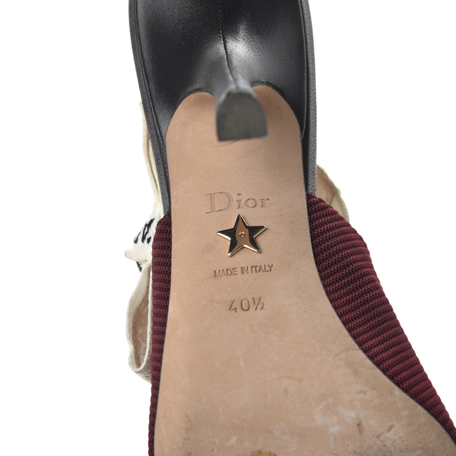 Christian Dior Technical Canvas Ribbon J'Adior Slingback 100mm Pumps 40.5 Rouge Black 6 of 9