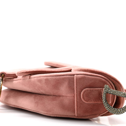 Christian Dior Velvet Crystal Mini Saddle Bag Pink 10 of 10