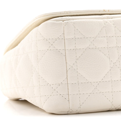 Christian Dior Supple Calfskin Cannage Medium Caro Bag Ivory 9 of 11