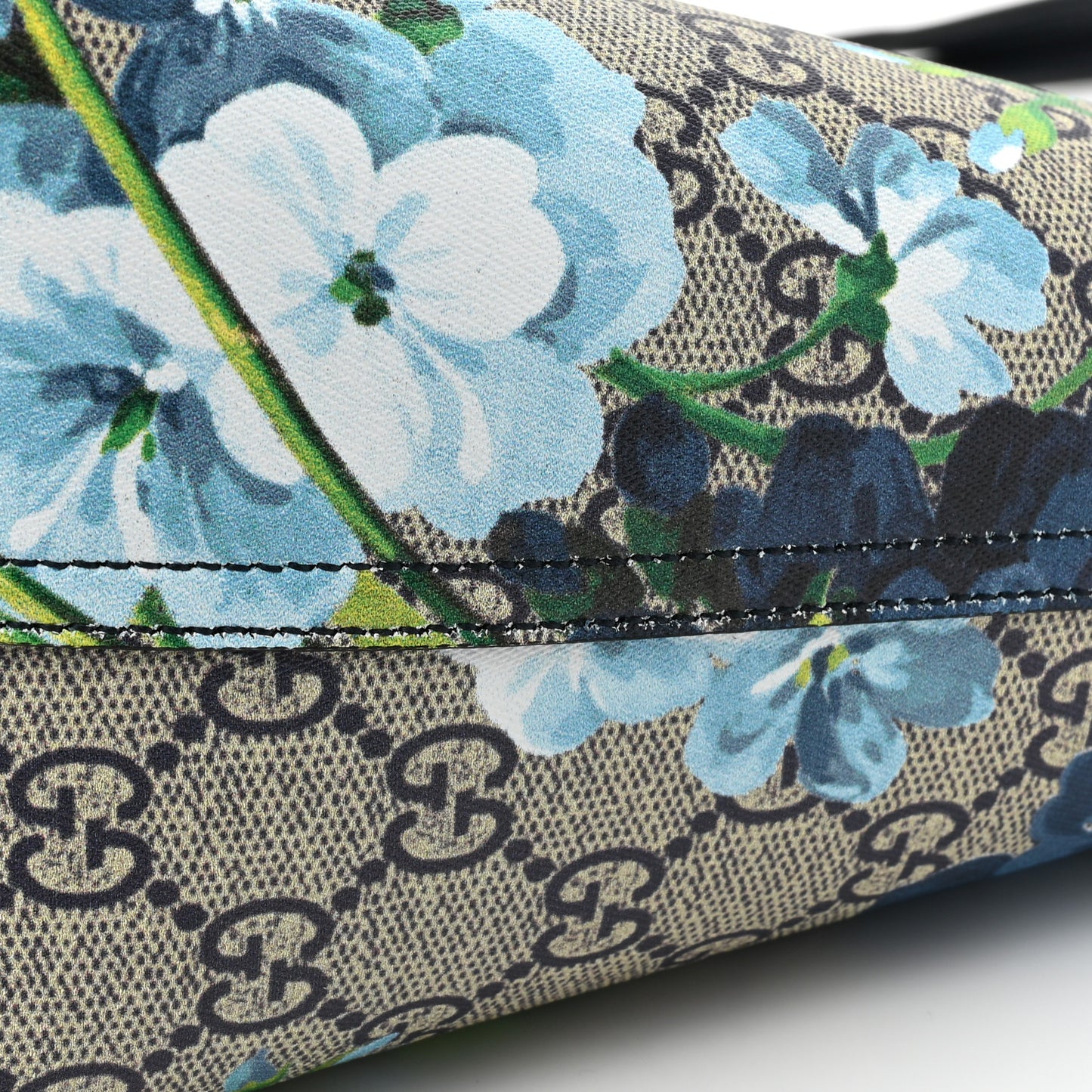 GG Supreme Monogram Blooms Medium Reversible Tote Beige Blue Navy