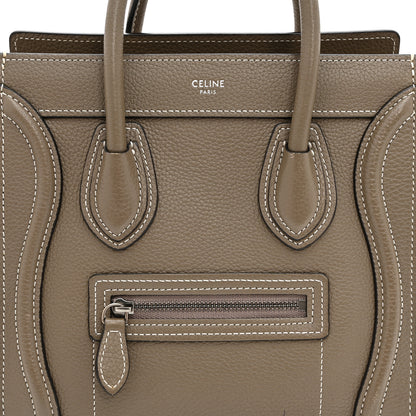 Celine Drummed Calfskin Nano Luggage Souris 9 of 11