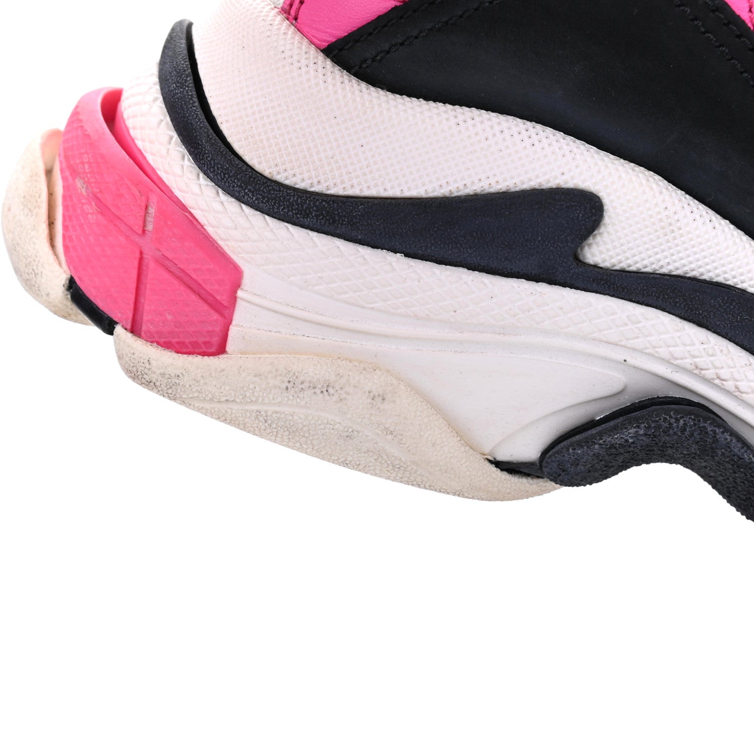 Balenciaga Fabric Mesh Womens Triple S Sneakers 36 Rose Fluo Black White 12 of 16